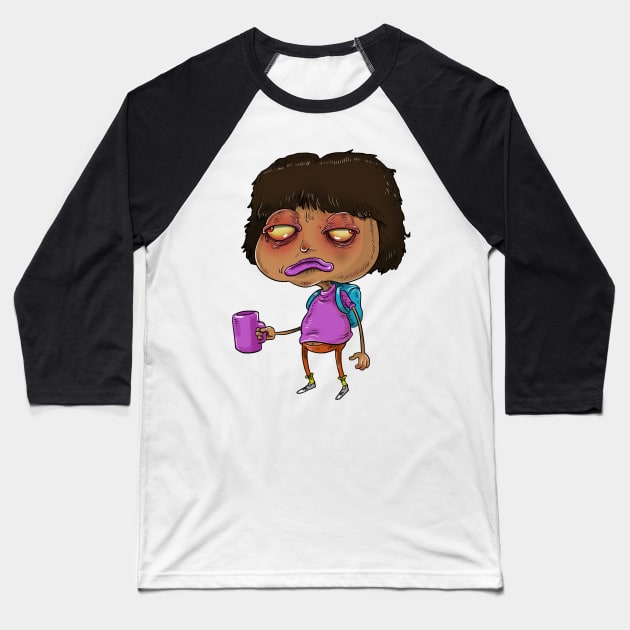 Dora before coffee Baseball T-Shirt by idrawcartoons